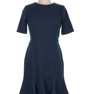 NWT Banana Republic Navy Button Back Flounce Dress Size 10
